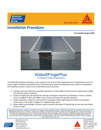 Wabo®FingerPlus Installation Procedure Cover