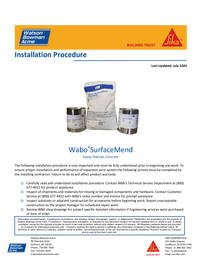 Wabo®SurfaceMend Installation Procedure Cover