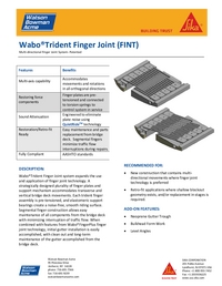 Wabo®Trident Finger Joint (FINT) Technical Data Sheet Cover