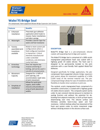 Wabo FS Bridge Seal Data Sheet Cover