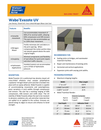 Wabo Evazote UV Data Sheet Cover