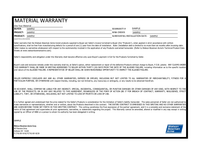 One Year Material Warranty Cover